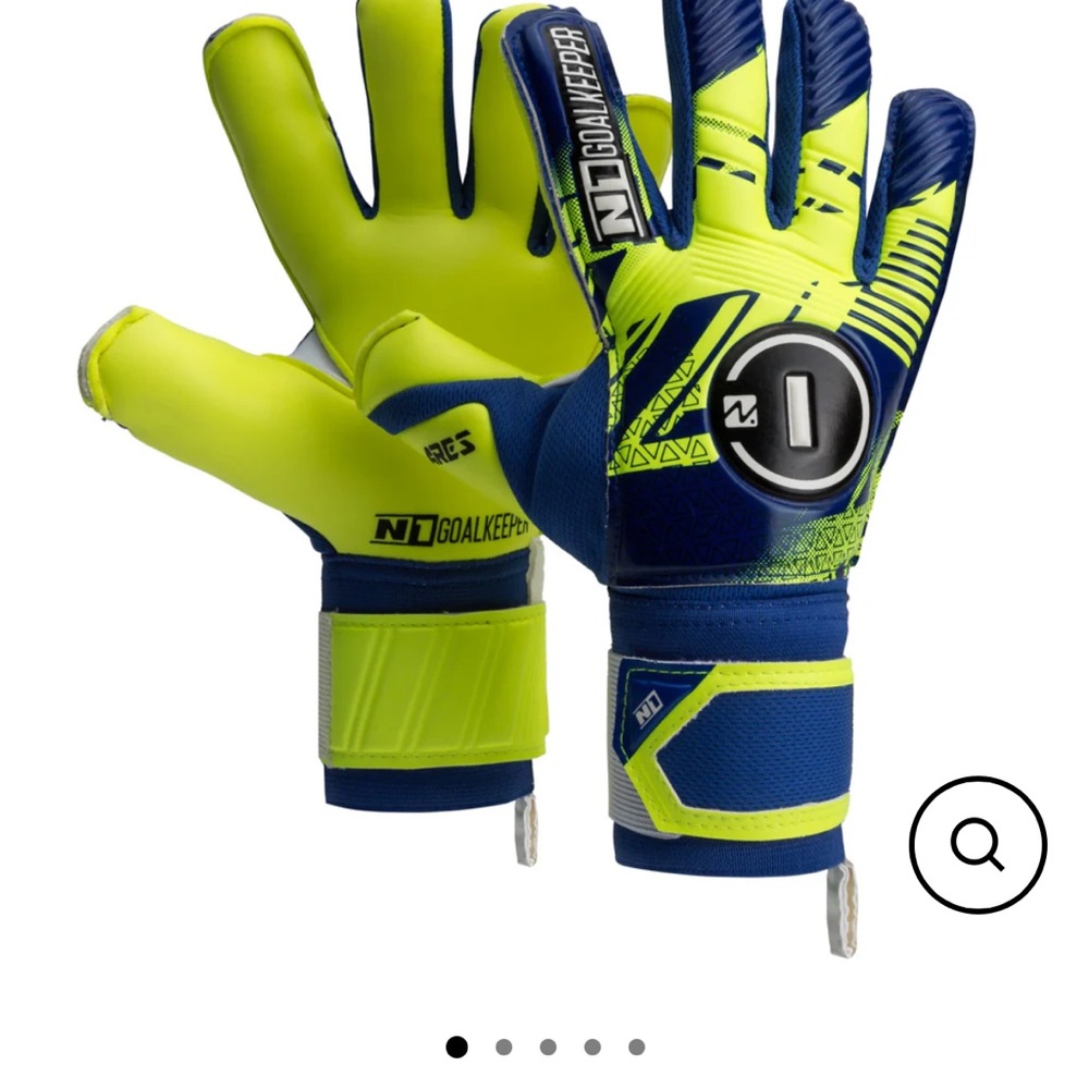 N1 Goalkeeper Gloves in Neon Yellow and Blue